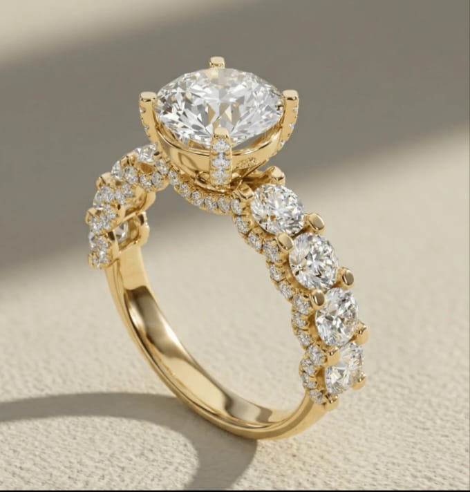 LADIES RING 14 CARAT GOLD LAB GROWN DIAMOND