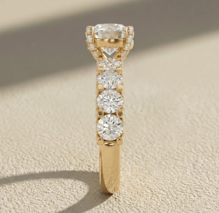 LADIES RING 14 CARAT GOLD LAB GROWN DIAMOND